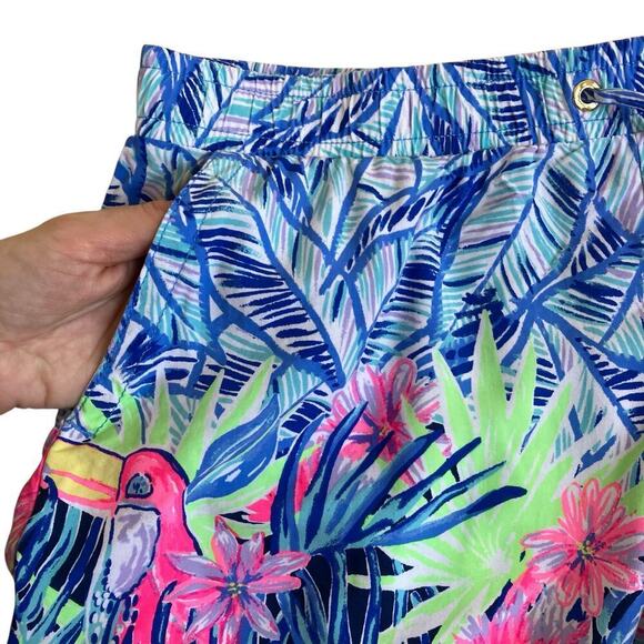 Lilly Pulitzer Katia Shorts Bennet Blue Lets Mango Engineered Lightweight Sz S - Picture 9 of 16